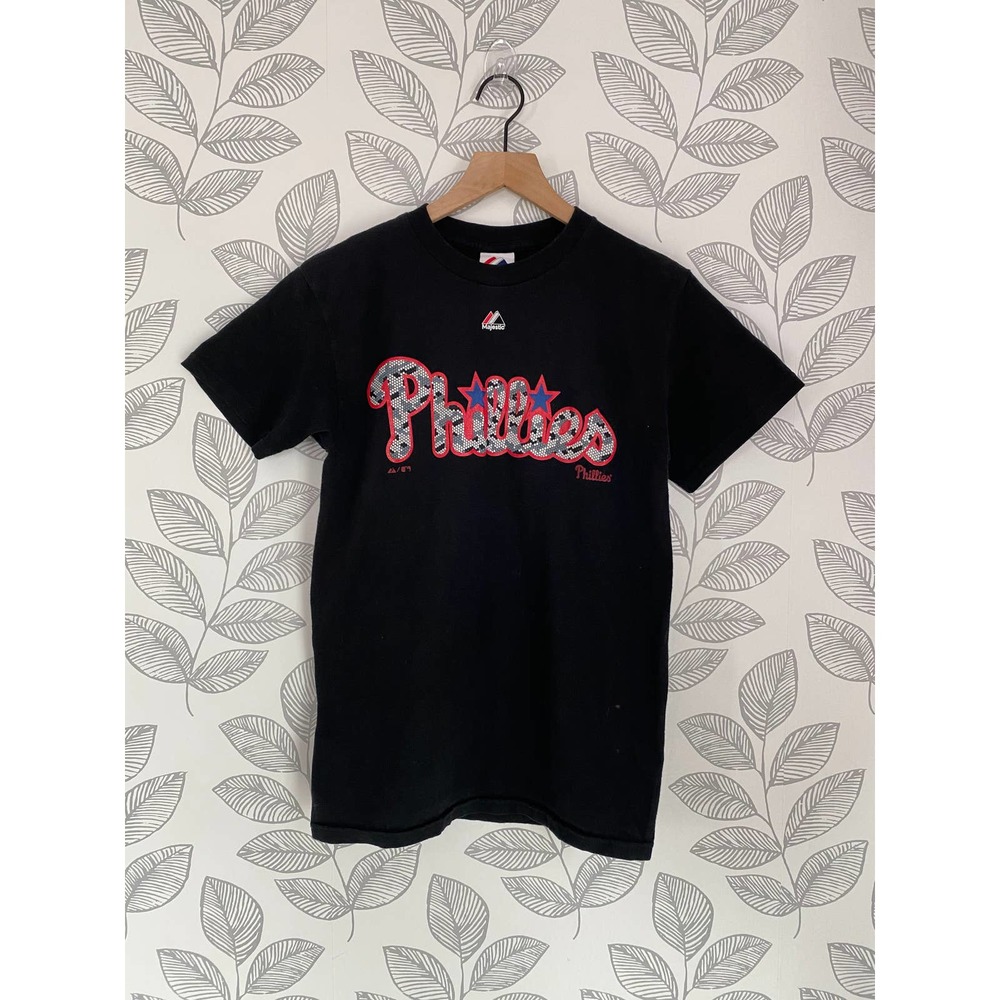 Majestic Phillies Halladay Black T-shirt, Size S
